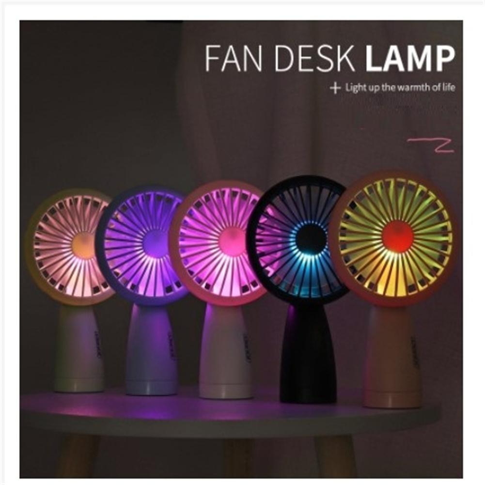 Portable Handheld Mini Fan Usb Rechargeable Ultra-quiet Dormitory Student Desk Cooling Fan(Lcd Lighting Fan)_000173